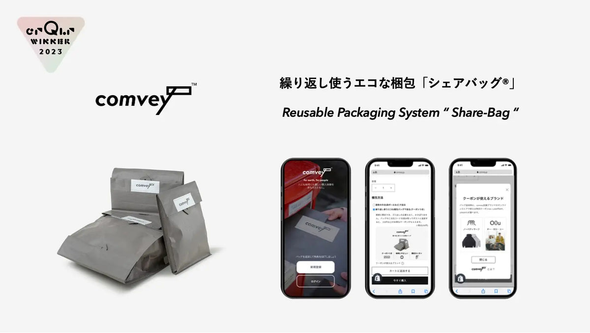 繰り返し使うエコ梱包 comvey「シェアバッグ®︎」、2023年度グッド